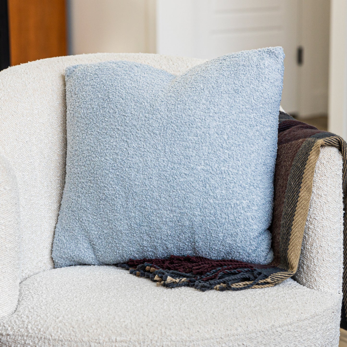 Sky Teddy Boucle Throw Pillow Covers, size 20x20", 2-Pack