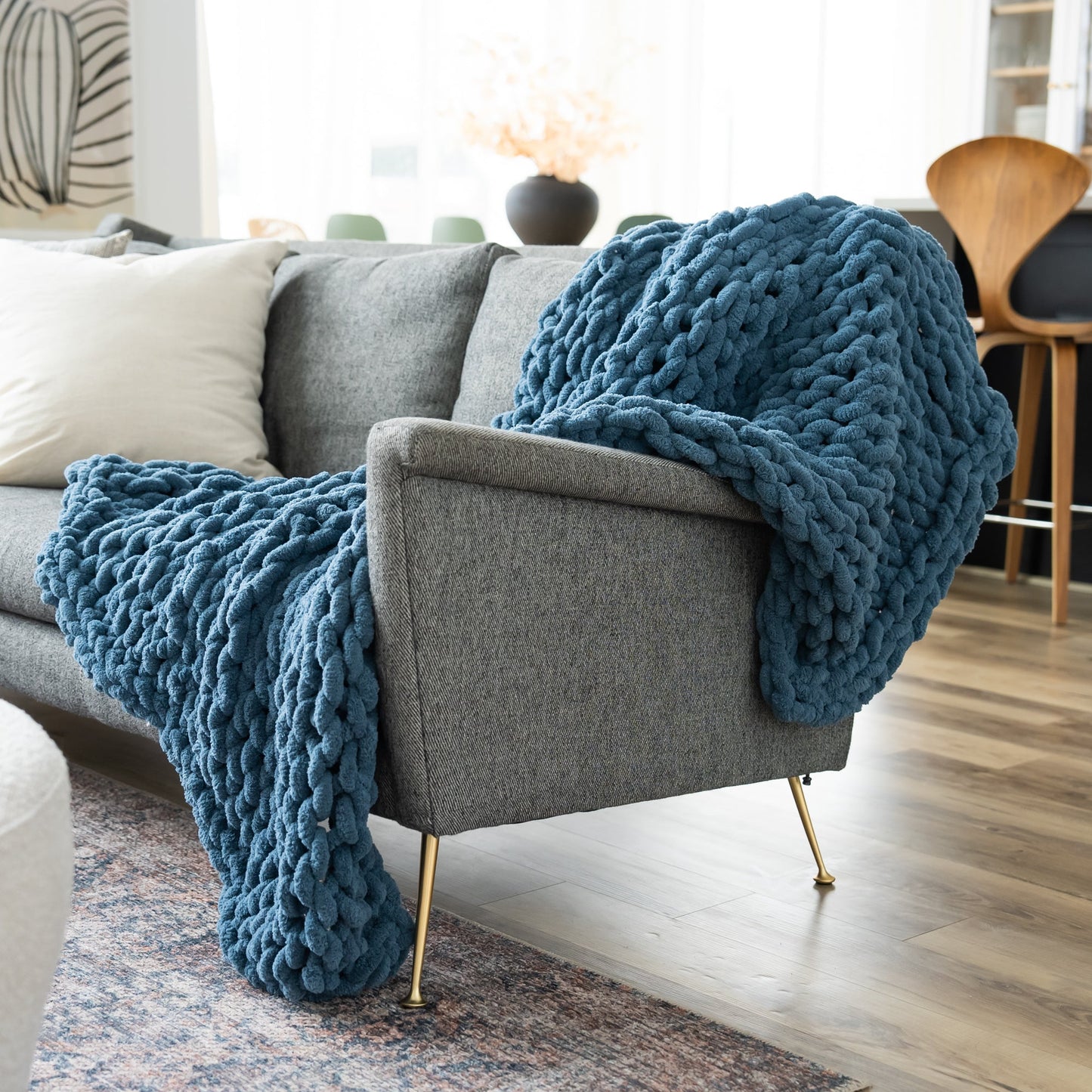 Oceanside 50x60" Chenille Chunky Knit Blanket
