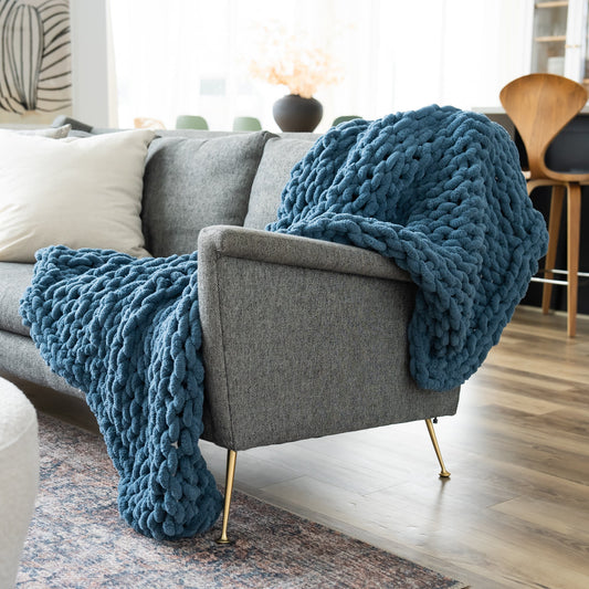 Oceanside 50x60" Chenille Chunky Knit Blanket