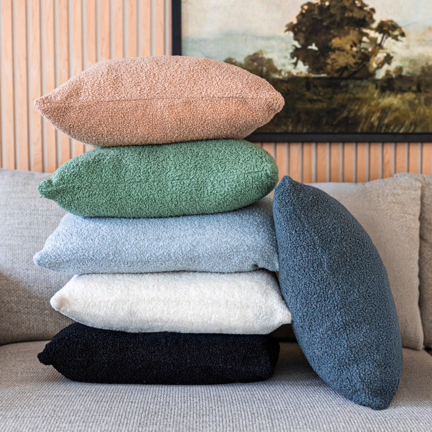 Sky Teddy Boucle Throw Pillow Covers, size 20x20", 2-Pack