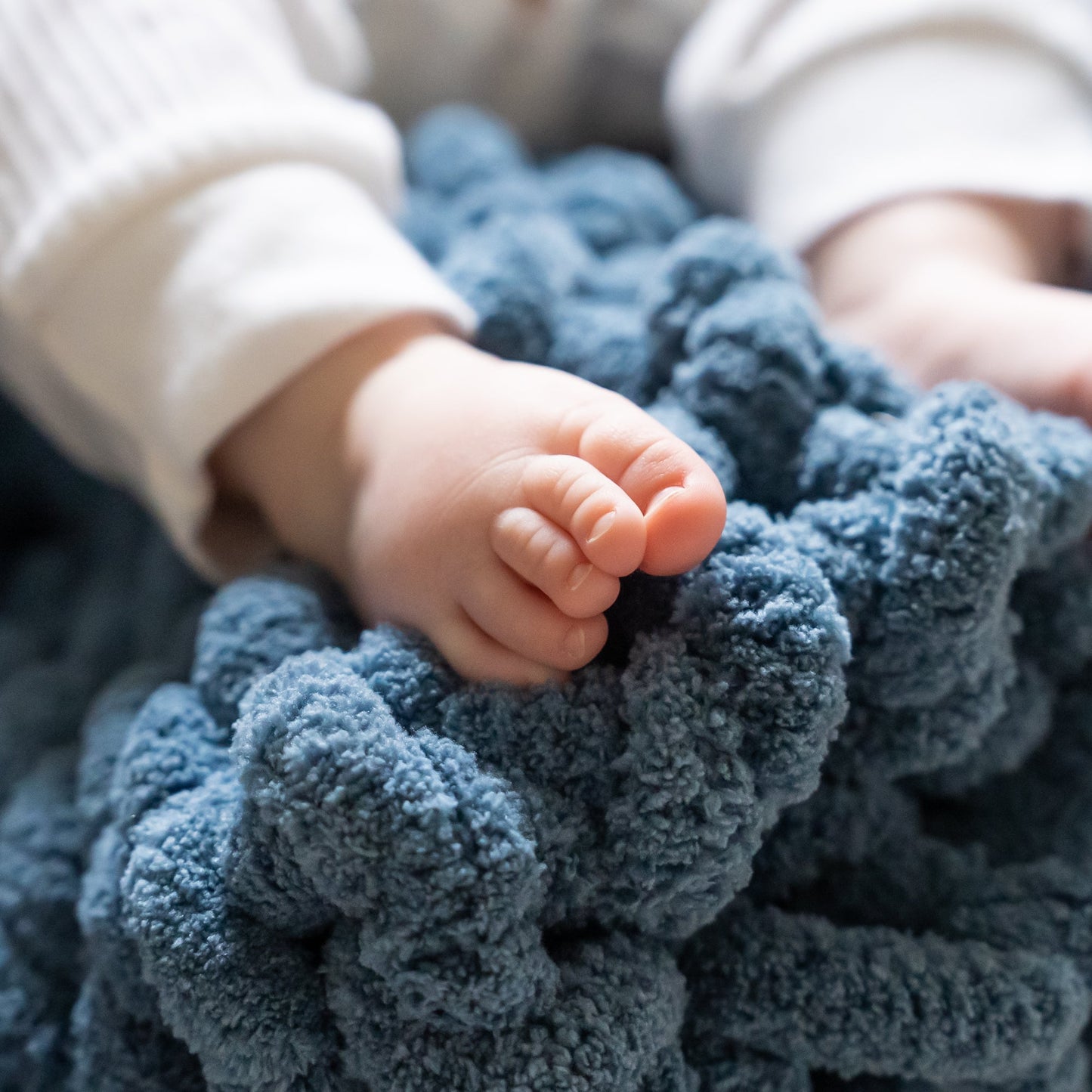 Oceanside 50x30" Chenille Chunky Knit Lap Blanket or Baby Blanket