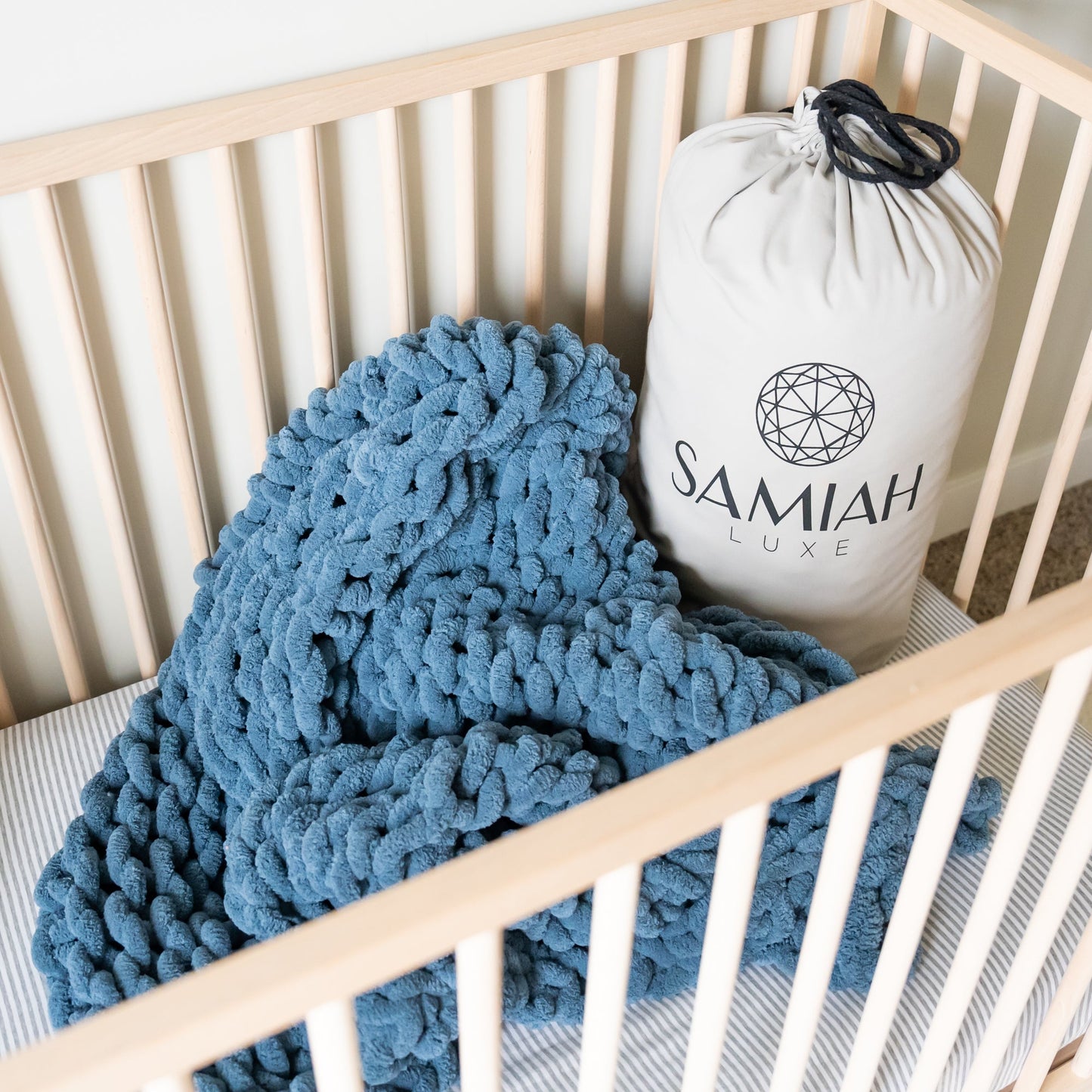 Oceanside 50x30" Chenille Chunky Knit Lap Blanket or Baby Blanket