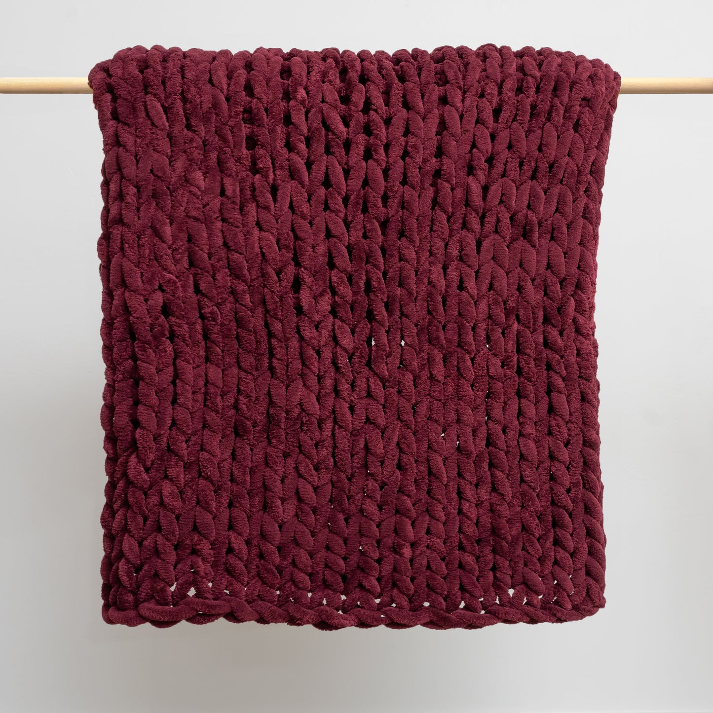 Cabernet 50x60" Chenille Chunky Knit Blanket