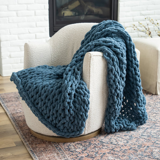 Oceanside 50x70" Chenille Chunky Knit Blanket