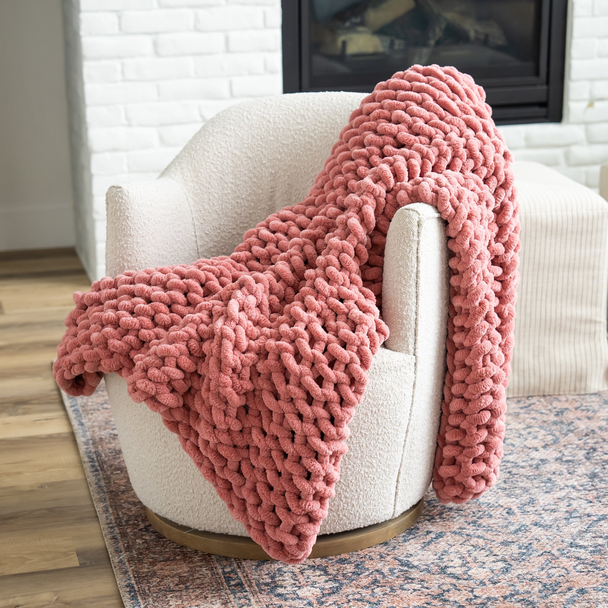 Samiah Luxe Chunky Knit Blanket 50x60 Sage - Green Luxury Chenille Blanket for Farmhouse Decor Boho Decor Throw Blanket for Fall
